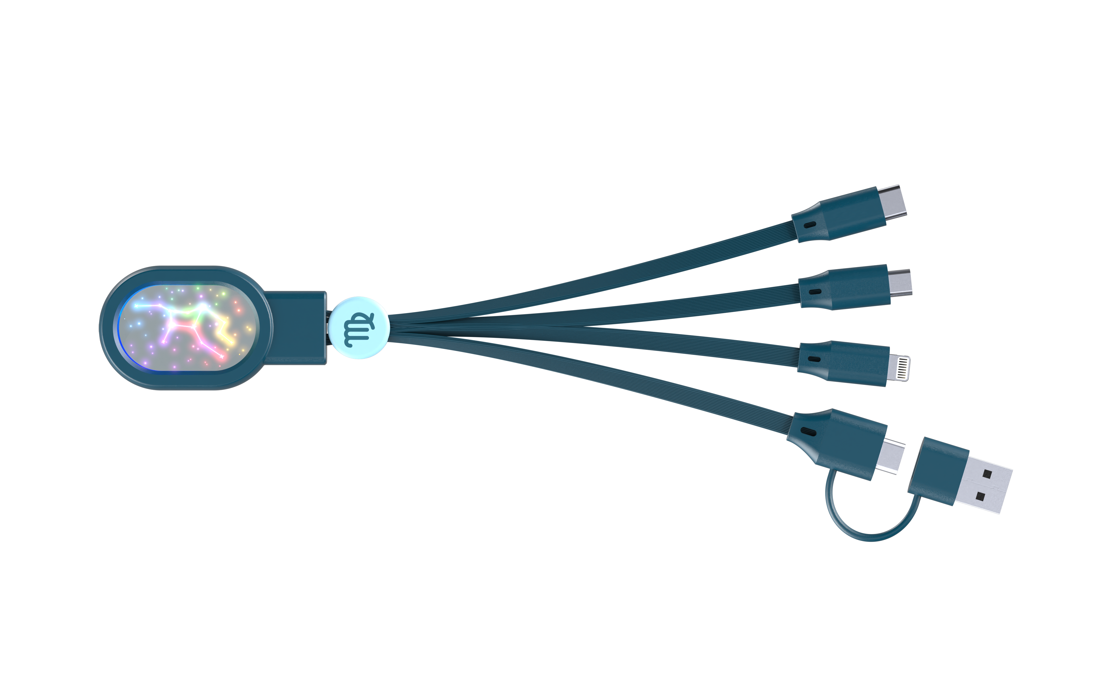 Kabel 5 w 1 zodiak strzelec z czterema różnymi końcówkami i portem USB od WABOBA AB