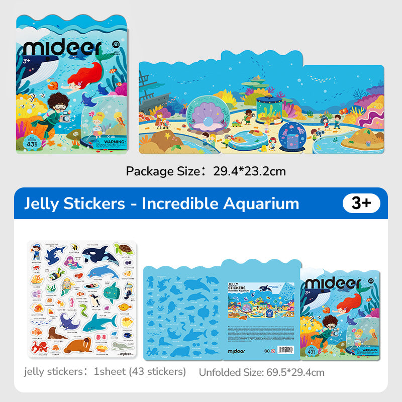 Żelowe naklejki wielorazowe mideer – Incredible Aquarium