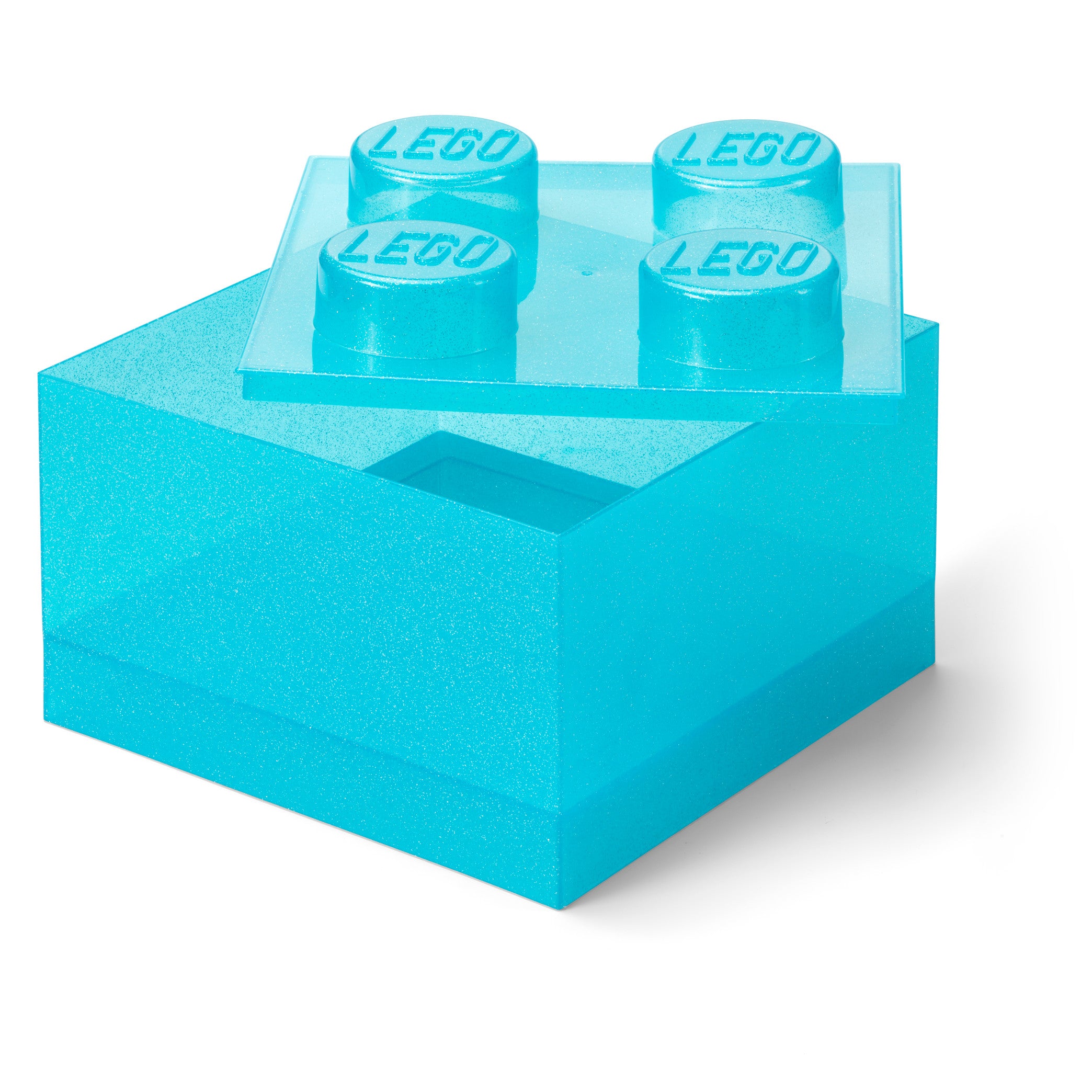 Pojemnik klocek LEGO® Brick 4 z pokrywką (Jasnoniebieski)