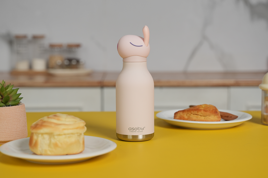 Bouteille isotherme avec paille Bestie Asobu – Lapin 460 ml