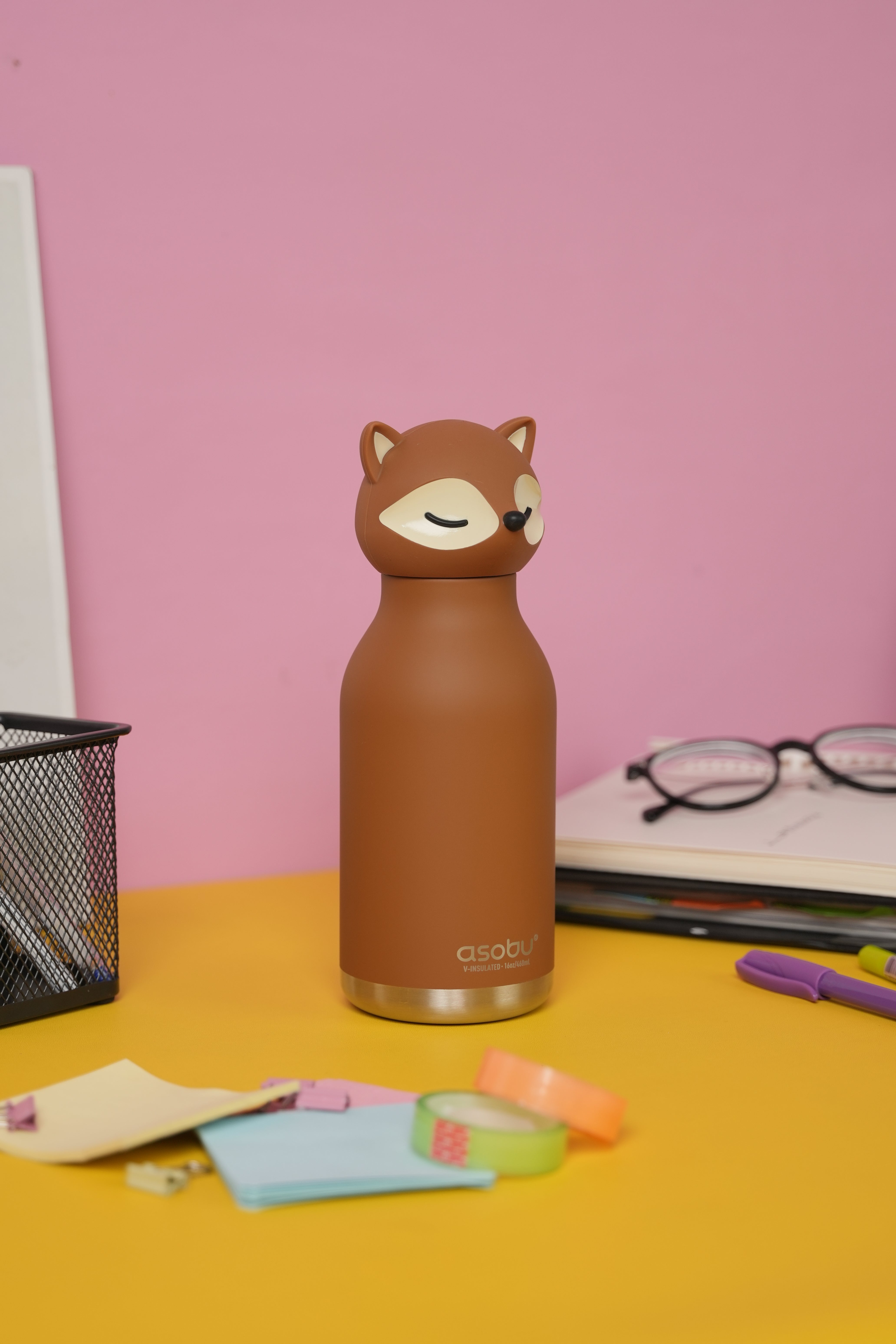 Butelka termiczna ze słomką Bestie Asobu – Lis 460 ml