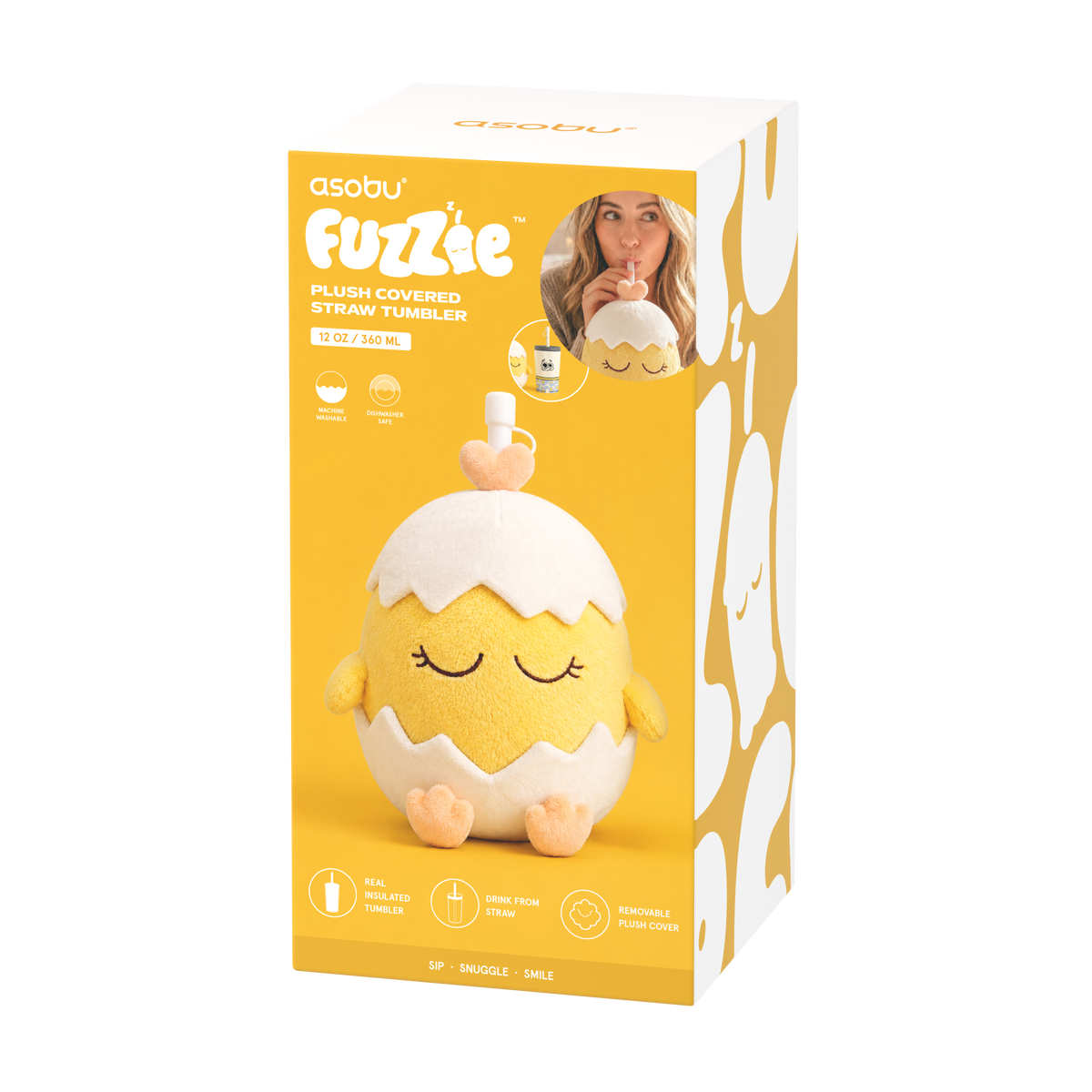 Butelka termiczna w pluszowym etui Fuzzie Asobu - Jajko