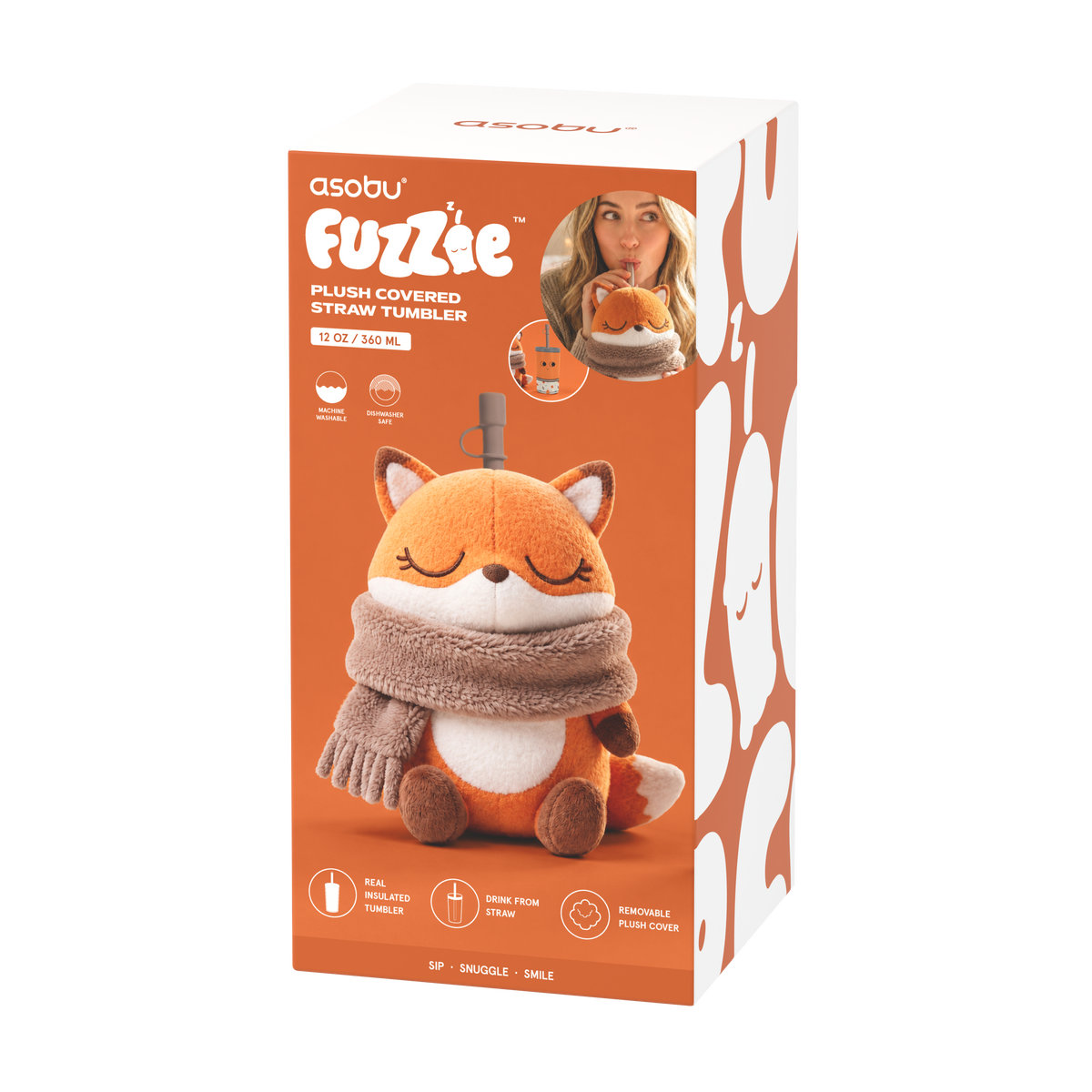 Butelka termiczna w pluszowym etui Fuzzie Asobu - Lis