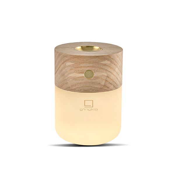 Inteligentna lampa z dyfuzorem o drewnianym wykończeniu i miękkim świetle do aromaterapii