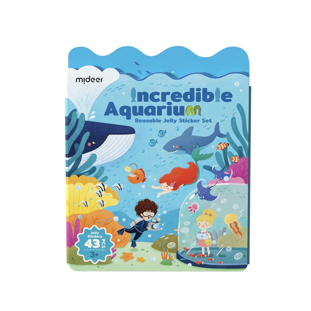 Un ensemble d'autocollants en gel réutilisables Mideer - Aquarium
