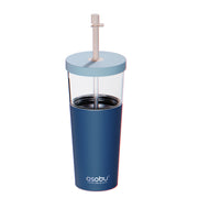 Tasse isotherme avec paille Marina Asobu – bleu pastel 850 ml