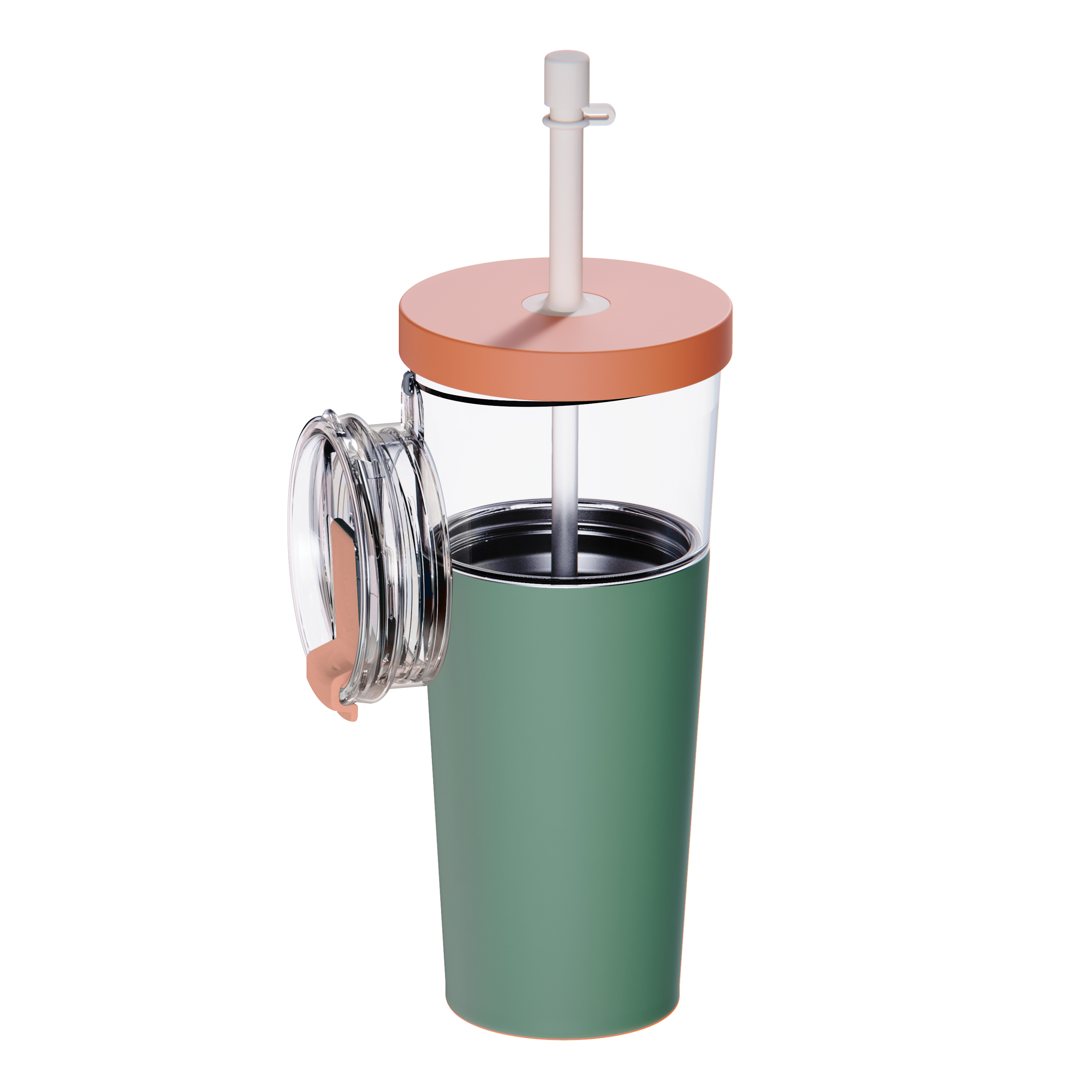 Tasse isotherme avec paille Marina Asobu – vert pastel 850 ml