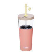 Tasse isotherme avec paille Marina Asobu – pêche pastel 850 ml