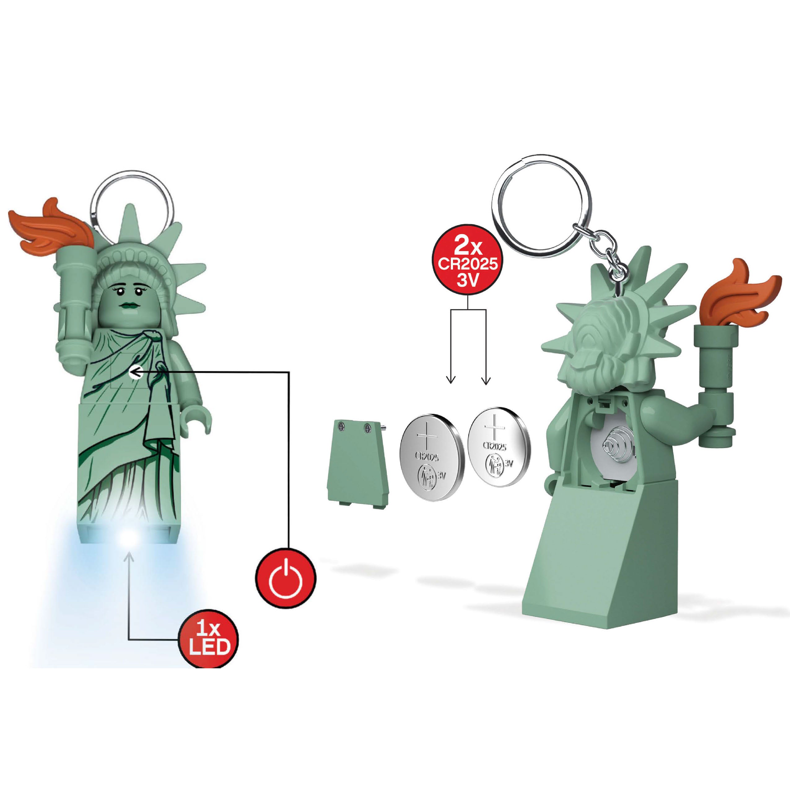 Brelok z latarką LEGO® – Statua Wolności