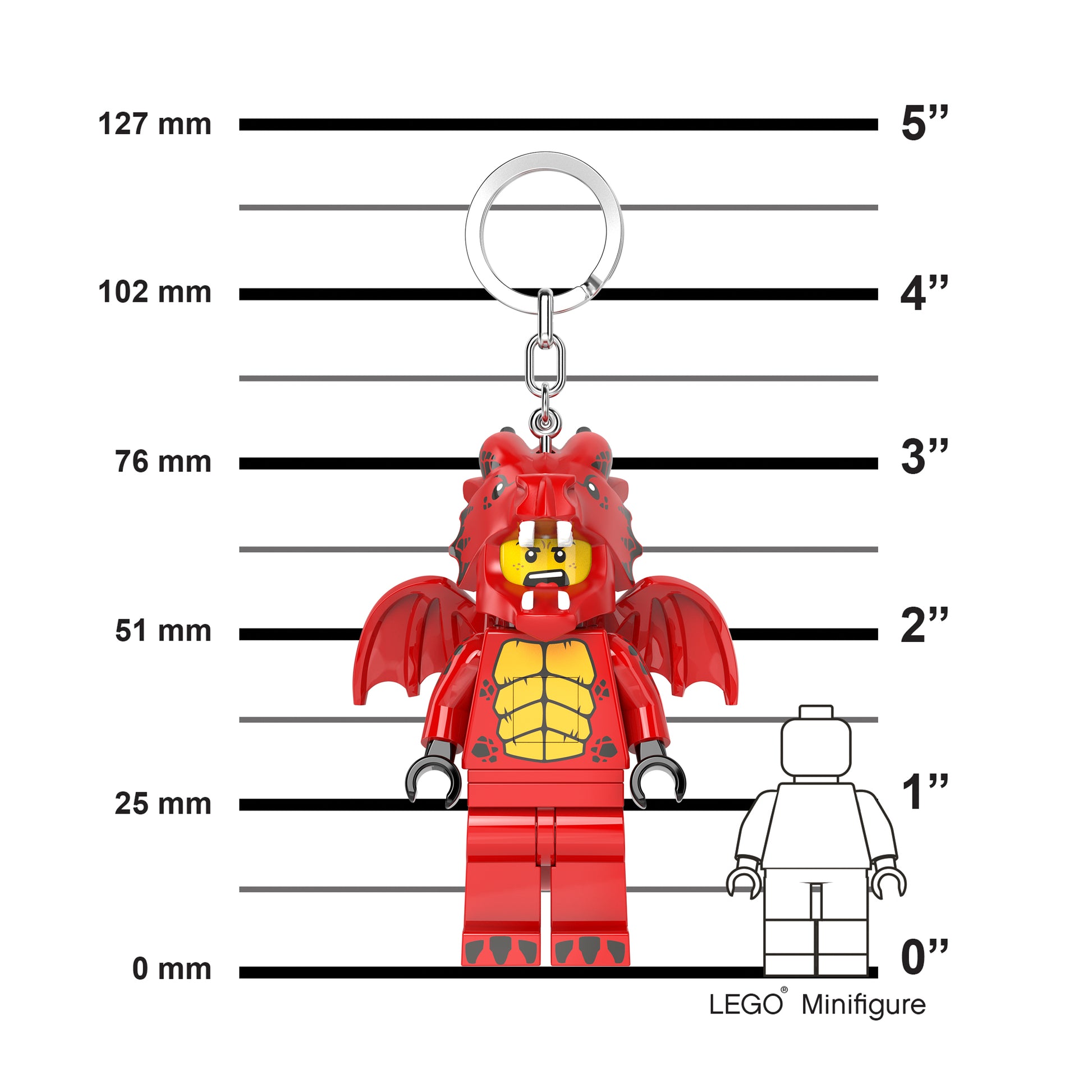 brelok z latarką LEGO smok czerwony smok z skrzydłami brelok do kluczy