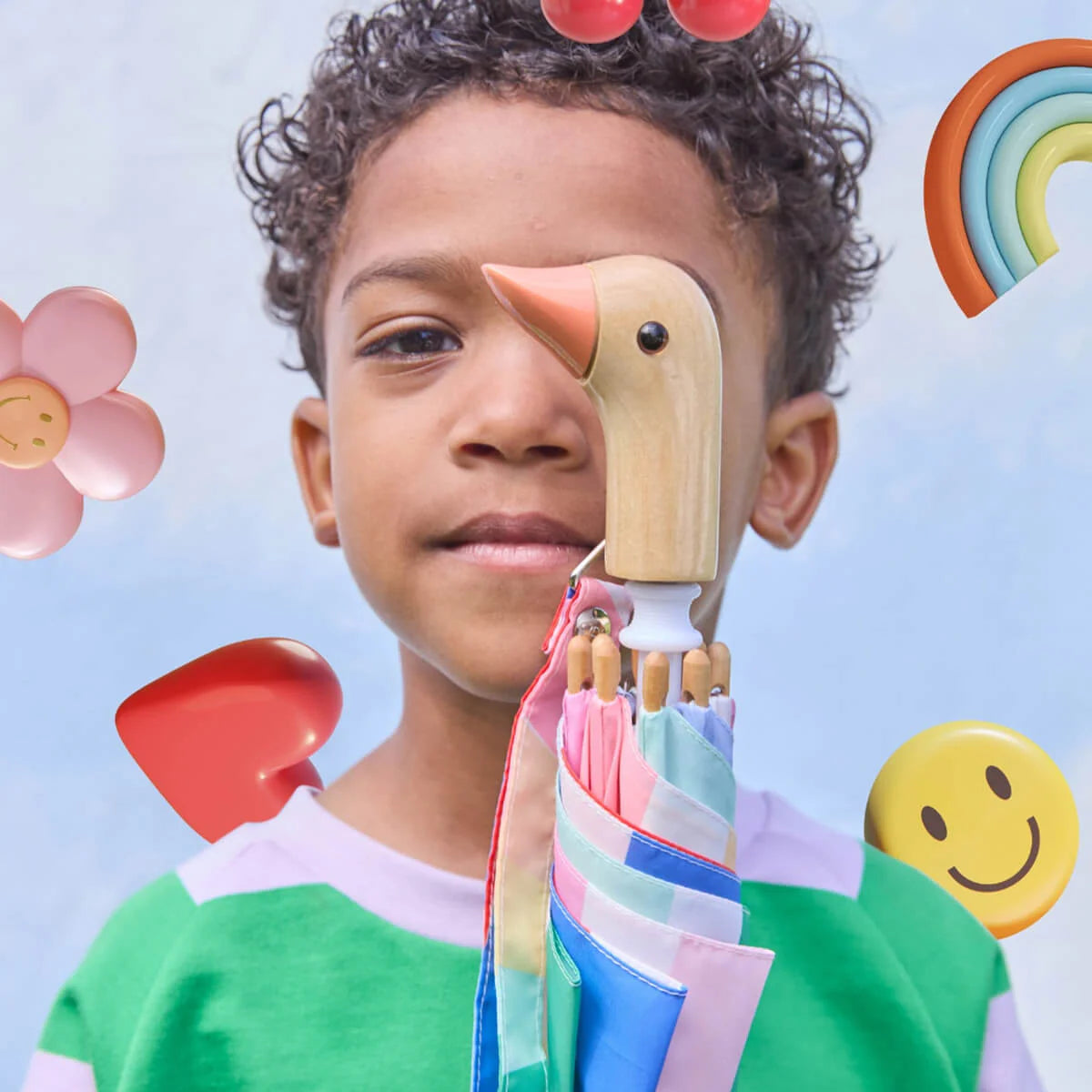 Parasolka kaczka dziecięca Duckling – Rainbow Stripes