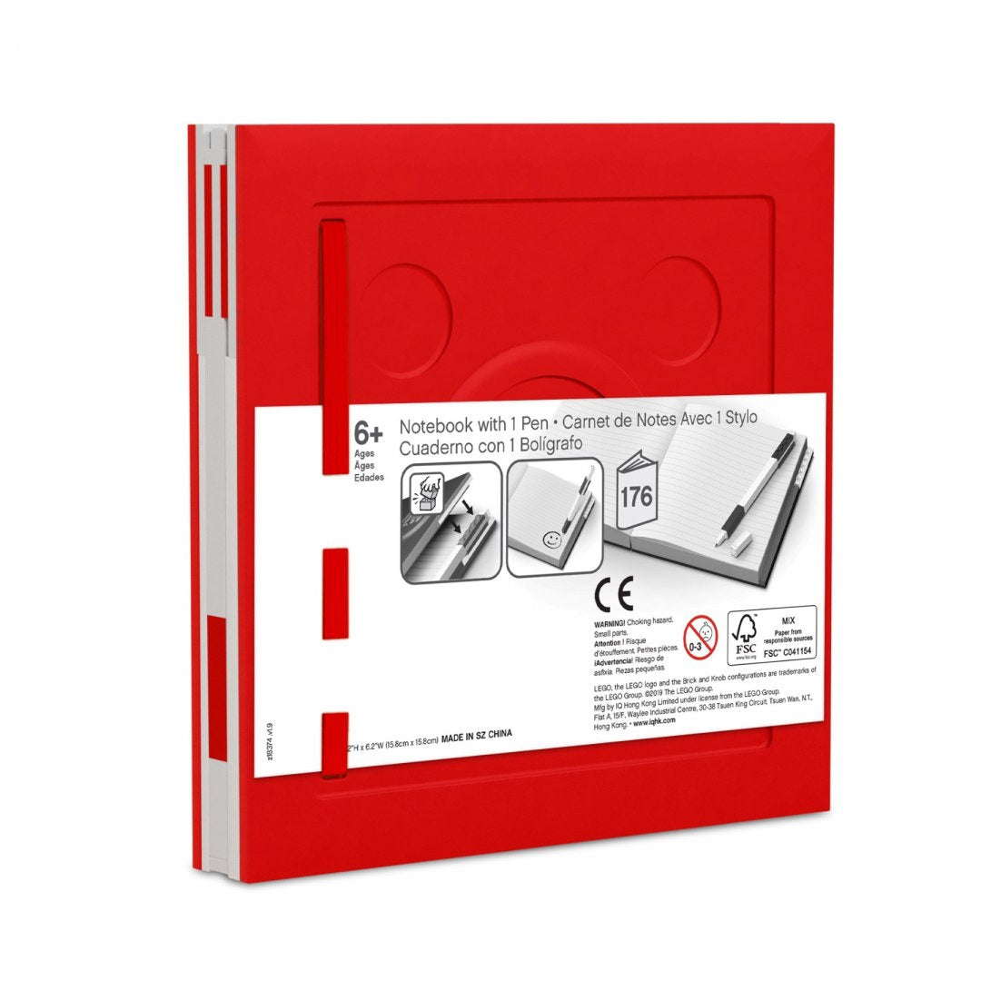 notatnik LEGO czerwony z długopisem i 176 kartkami od BV JACOB COMPANY