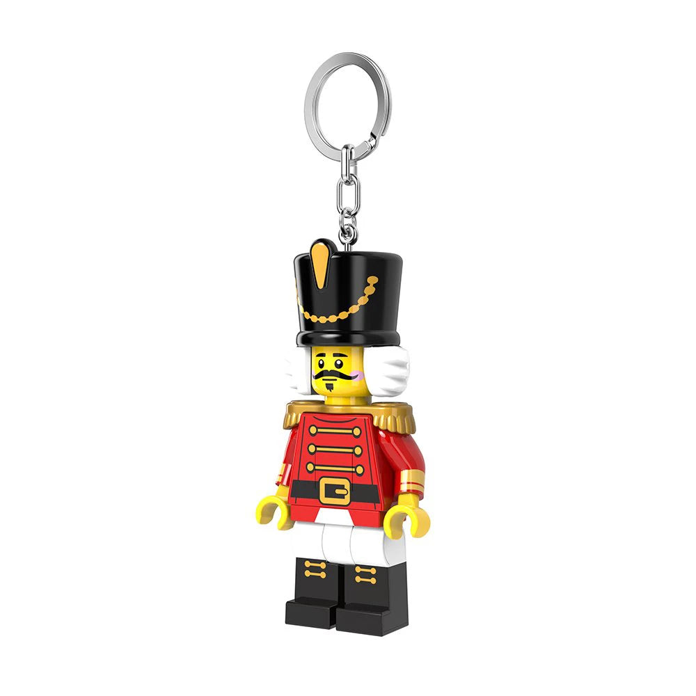 brelok z latarką LEGO Dziadek do orzechów w kształcie figurki z czerwoną kurtką i czarnym kapeluszem