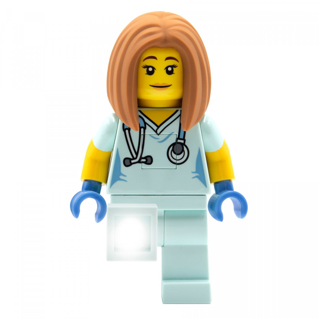 Figurka LEGO MOB weterynarka z latarką LEGO weterynarka w ręku