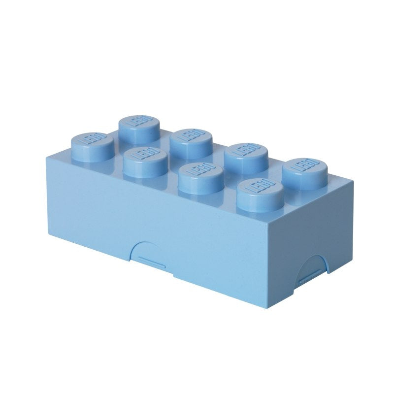 lunchbox klocek LEGO jasnoniebieski w kształcie klocka na przechowywanie posiłków