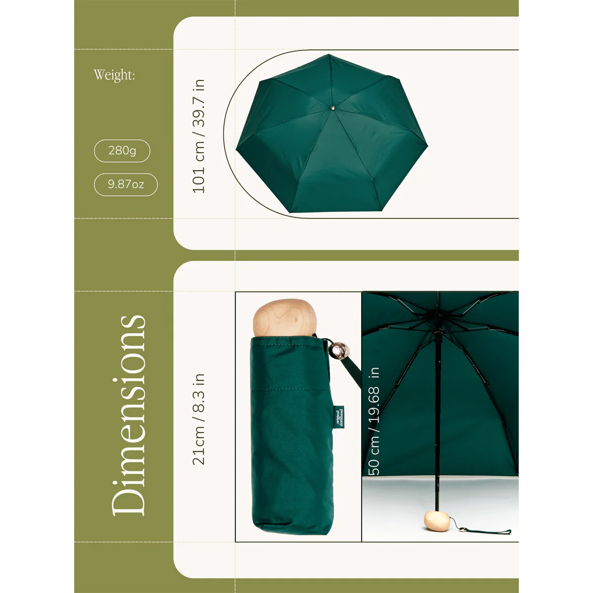 Parasolka mini Original Duckhead – Forest