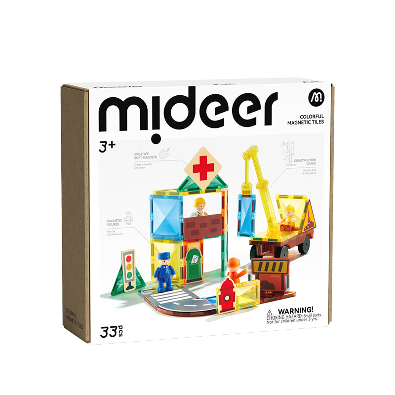 Klocki magnetyczne mideer - City Hero Squad (33 el.)