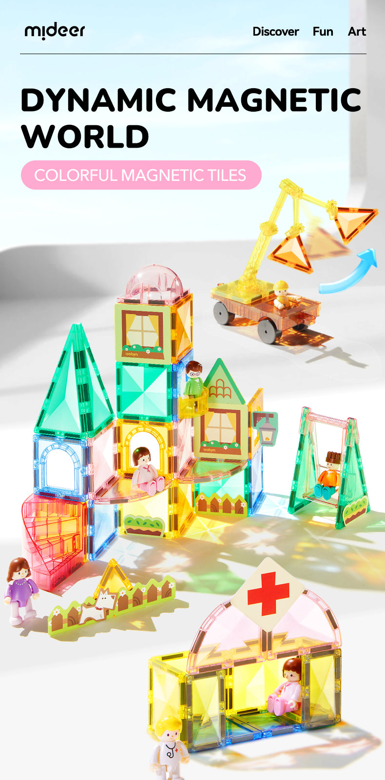 Klocki magnetyczne mideer - City Hero Squad (33 el.)