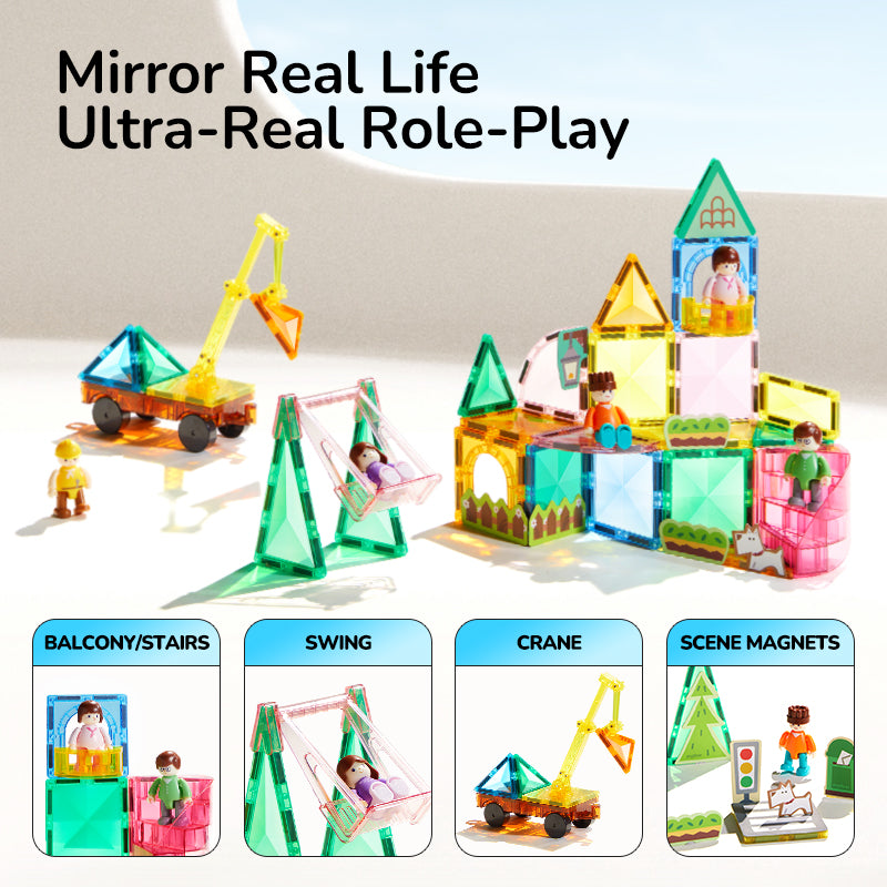 Klocki magnetyczne mideer - City Hero Squad (33 el.)
