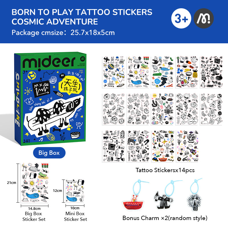 Tatuaże mideer Cosmic Adventure – zestaw maxi