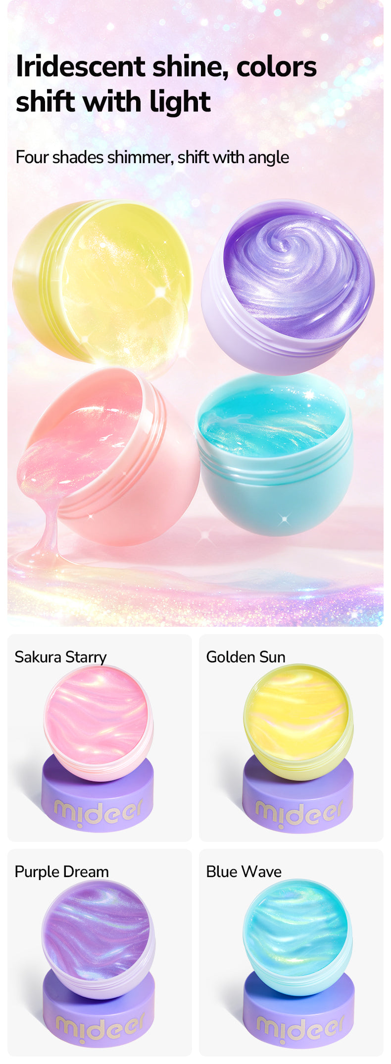 Slime mideer perłowy – sakura pink