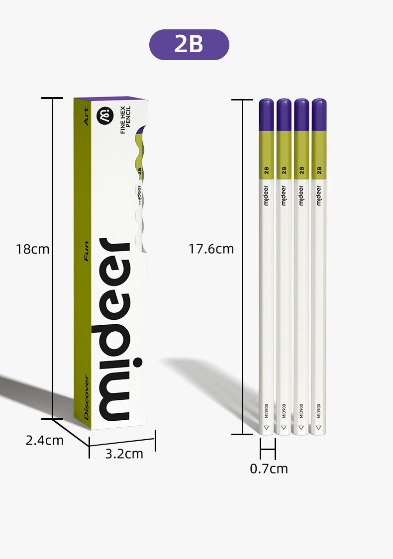 Zestaw ołówków mideer – 2B (12 szt.)