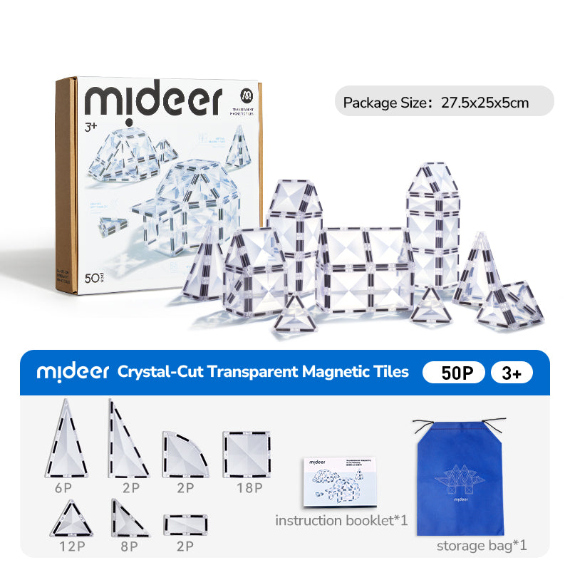 Klocki magnetyczne mideer - przezroczyste diamenty (50 el.)