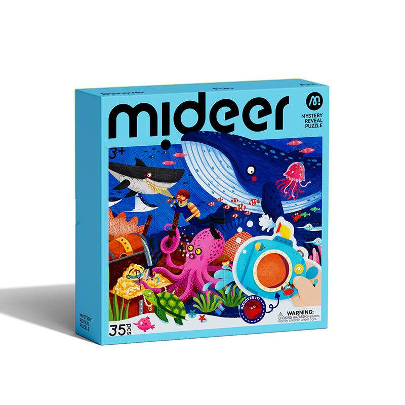 Sekretne puzzle z okularami 3D mideer – Ocean (35 el.) [nowe opakowanie]