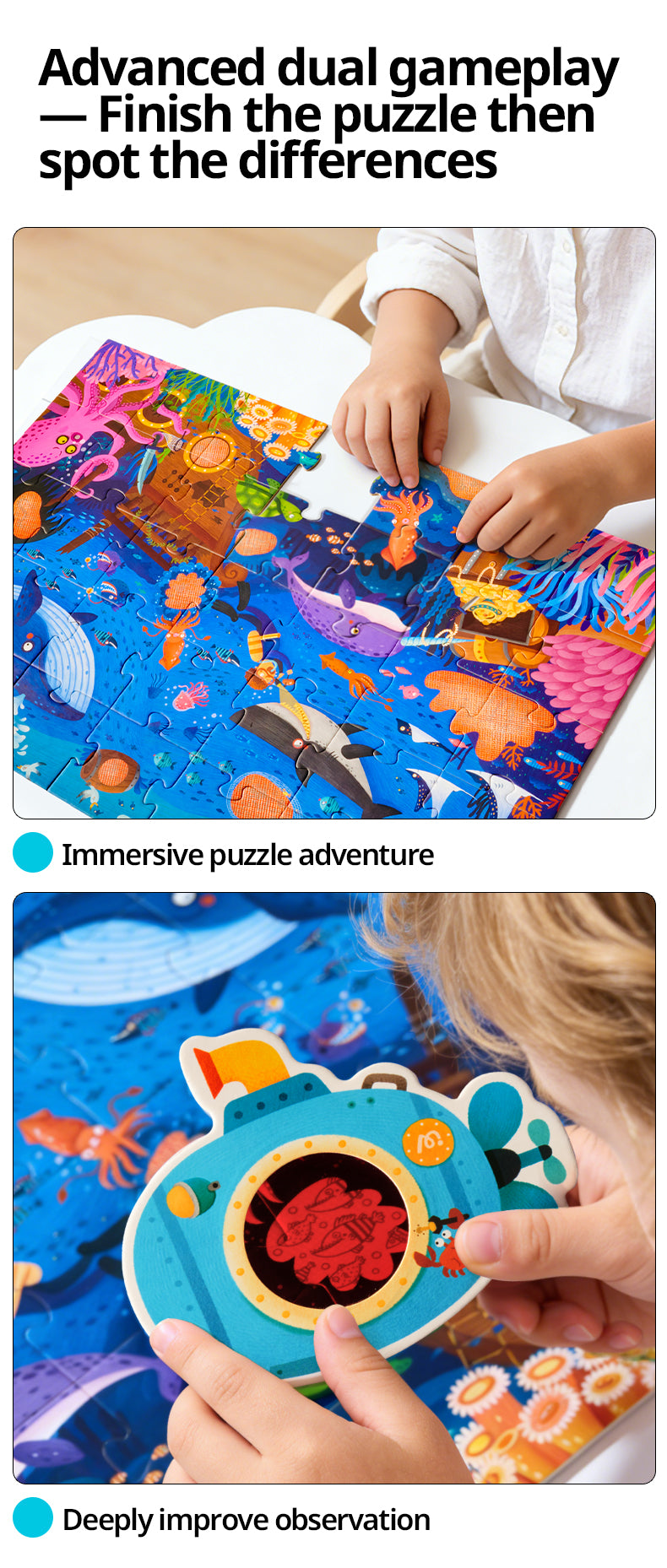 Sekretne puzzle z okularami 3D mideer – Ocean (35 el.) [nowe opakowanie]