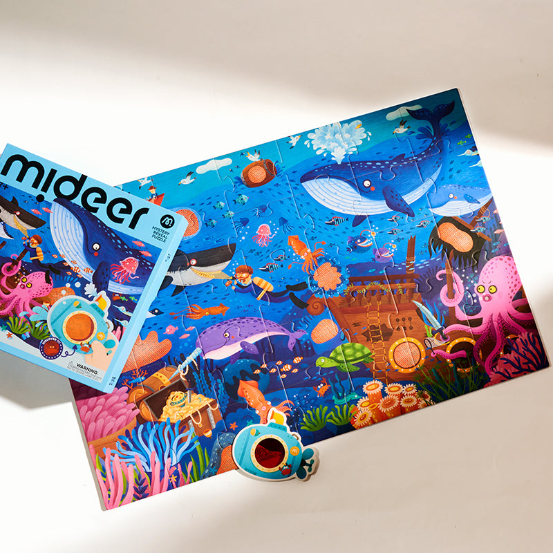 Sekretne puzzle z okularami 3D mideer – Ocean (35 el.) [nowe opakowanie]