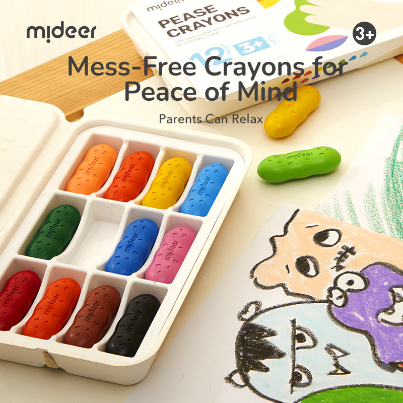 Prime matite-fagiolo cerate in cera d'api mideer – 12 colori