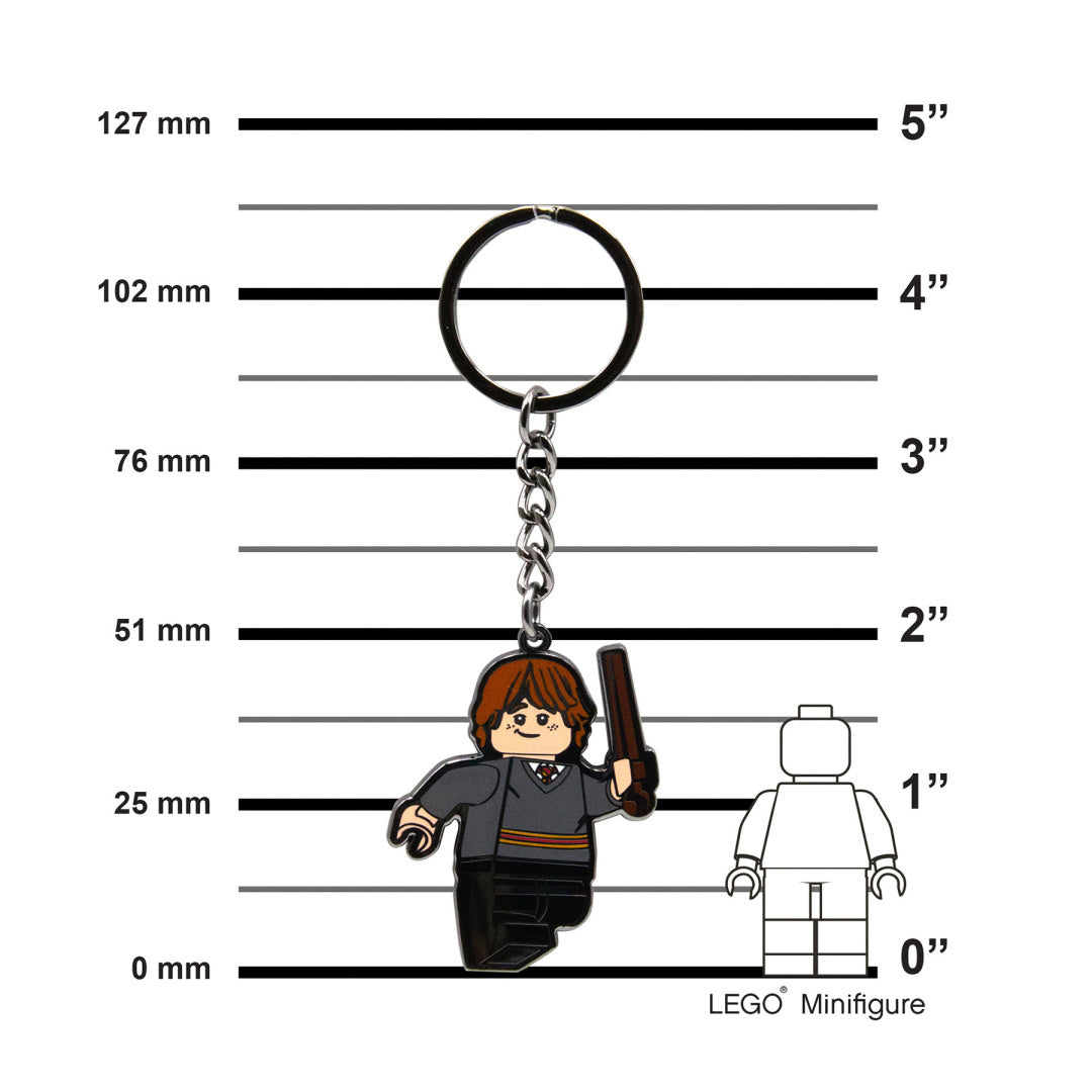 Brelok LEGO Harry Potter Ron Weasley z figurką postaci w szkole magii i różdżką
