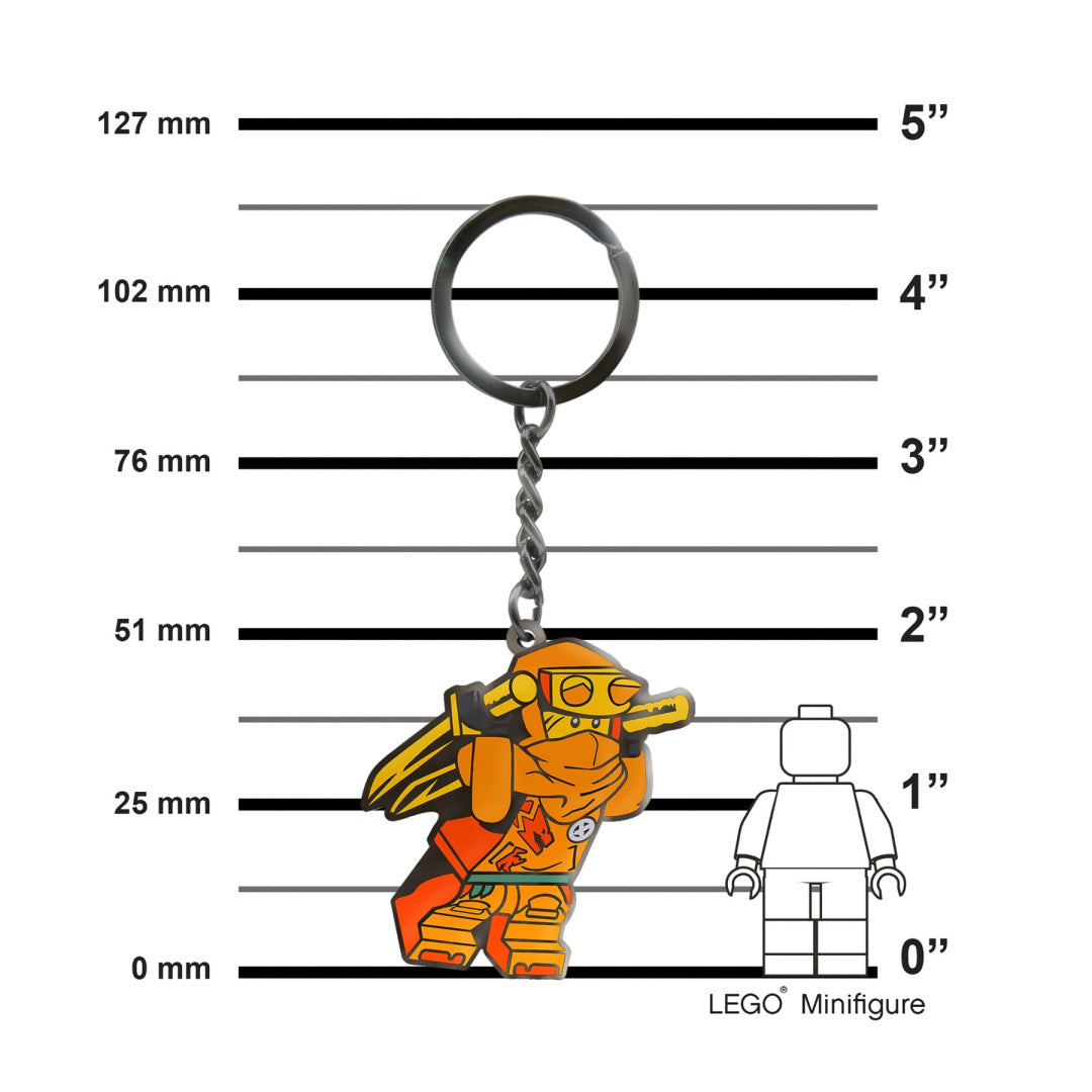 brelok LEGO Ninjago Arin pomarańczowa figurka ninja na metalowym łańcuszku z kółkiem