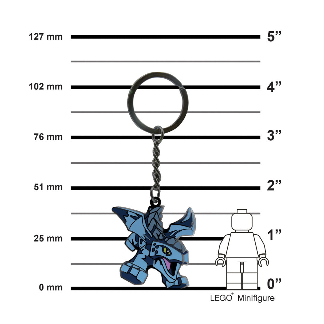 brelok LEGO Ninjago Riyu w kształcie niebieskiego smoka z kluczem BV JACOB COMPANY