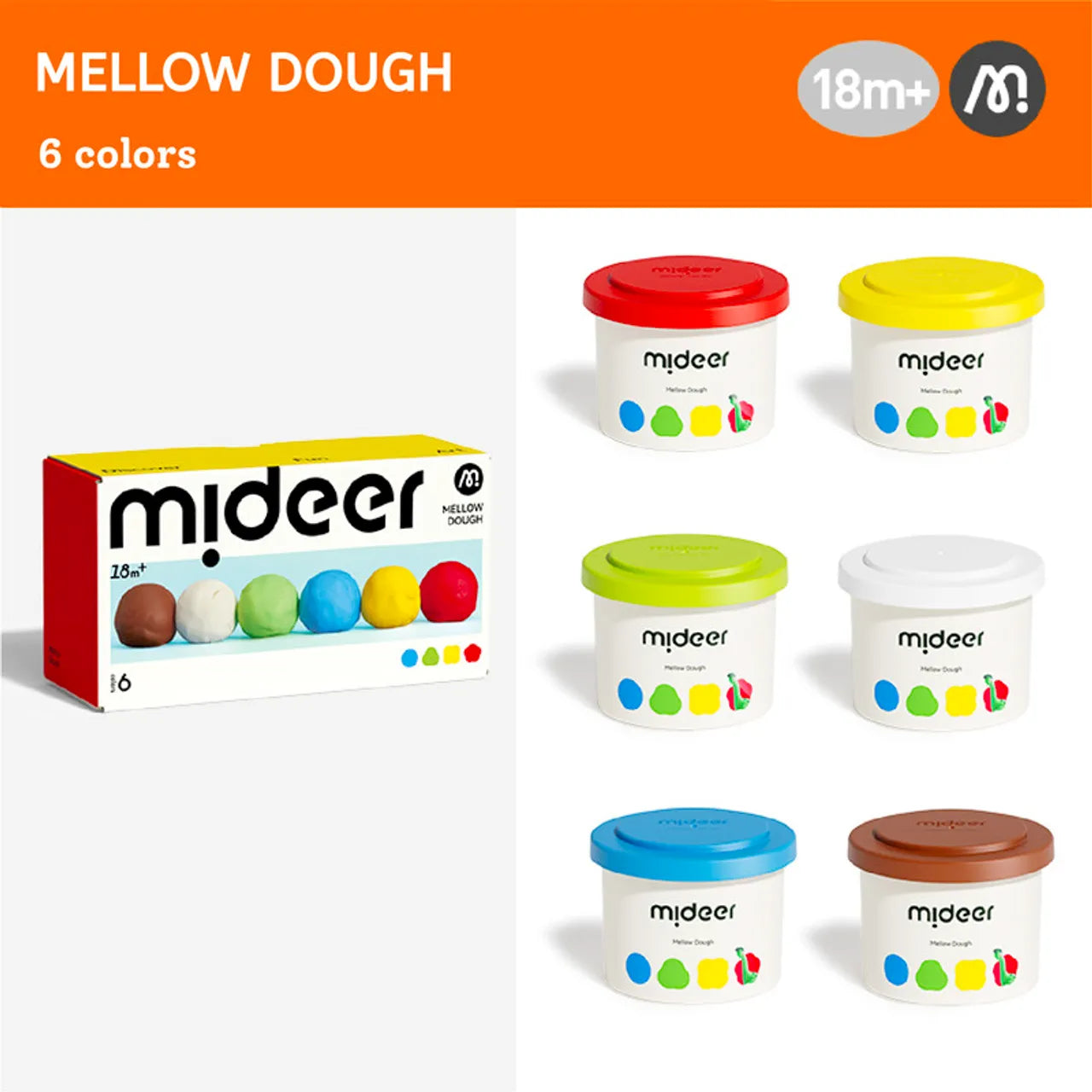 Ciastolina mideer – 6 kolorów