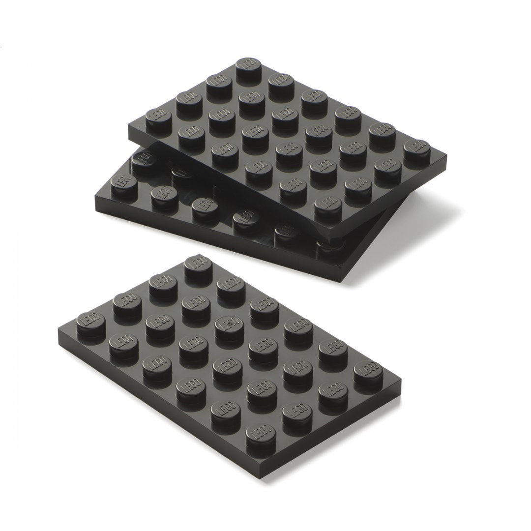 Czarne elementy klocków LEGO do budowy regał LEGO z szufladami