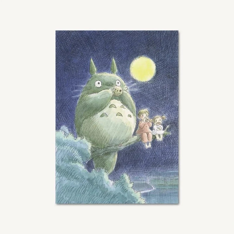 notatnik Mój sąsiad Totoro z ilustracją Totoriego i postaci pod pełnią księżyca