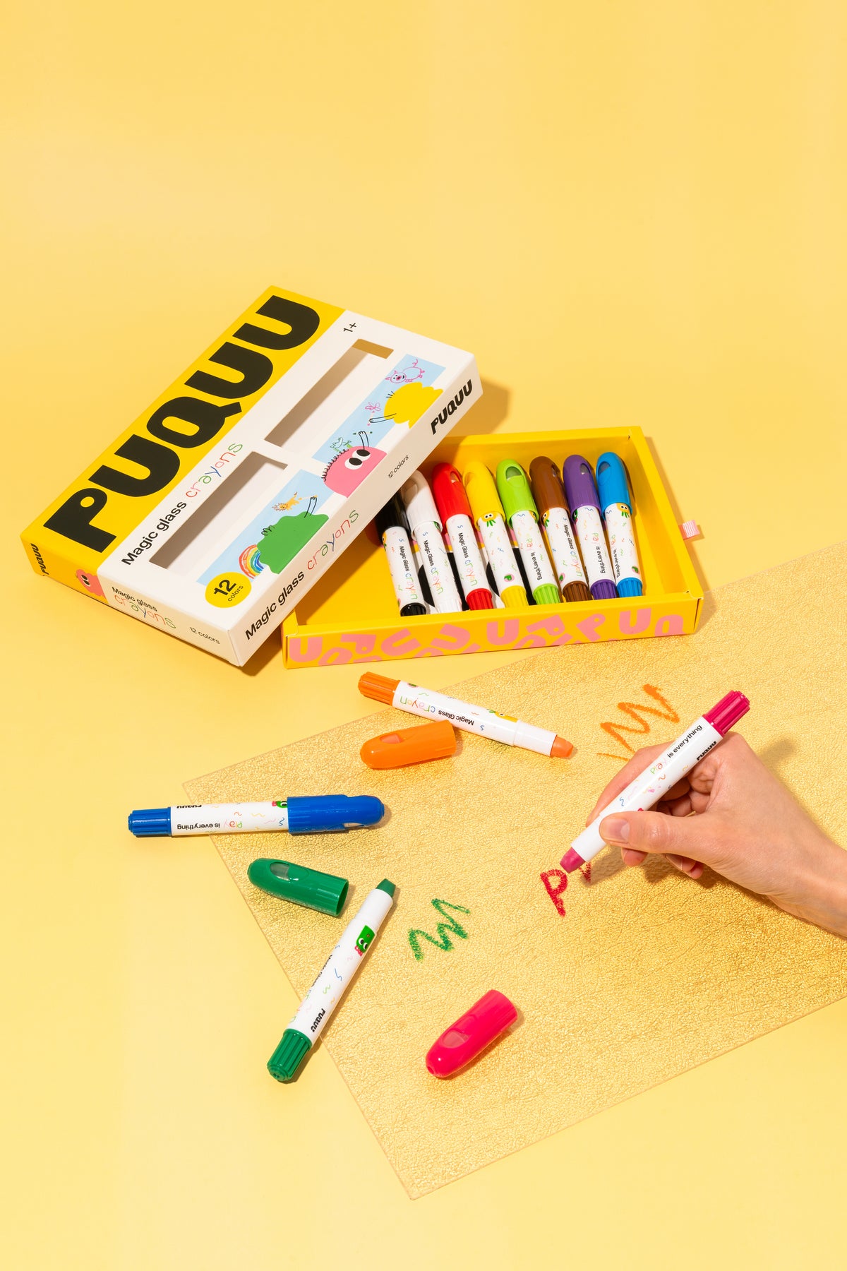 Kredki do szkła PUQUU - 12 kolorów