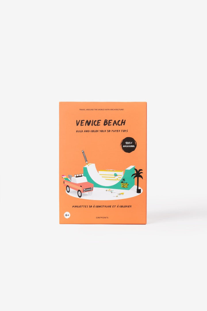 Yamann papierowy model do składania Venice Beach z kolorowanką i modelem plaży w pudełku