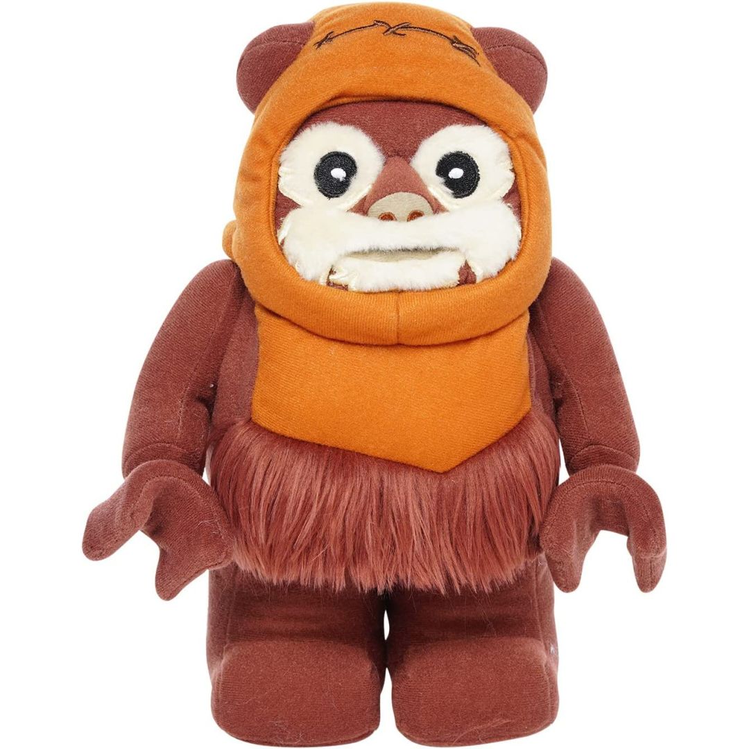 Pluszak LEGO Star Wars Ewok w brązowym futerku z pomarańczowym kapturem i białą twarzą