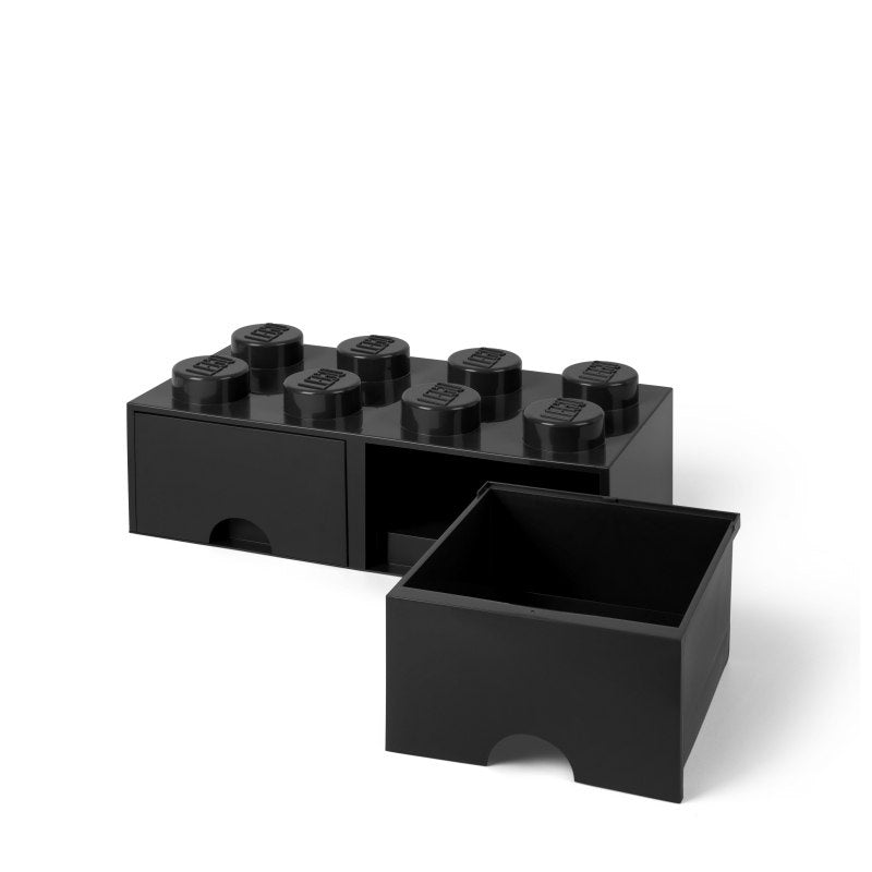 LEGO szuflada LEGO Brick 8 czarna do przechowywania klocków z dwoma wysuwanymi schowkami