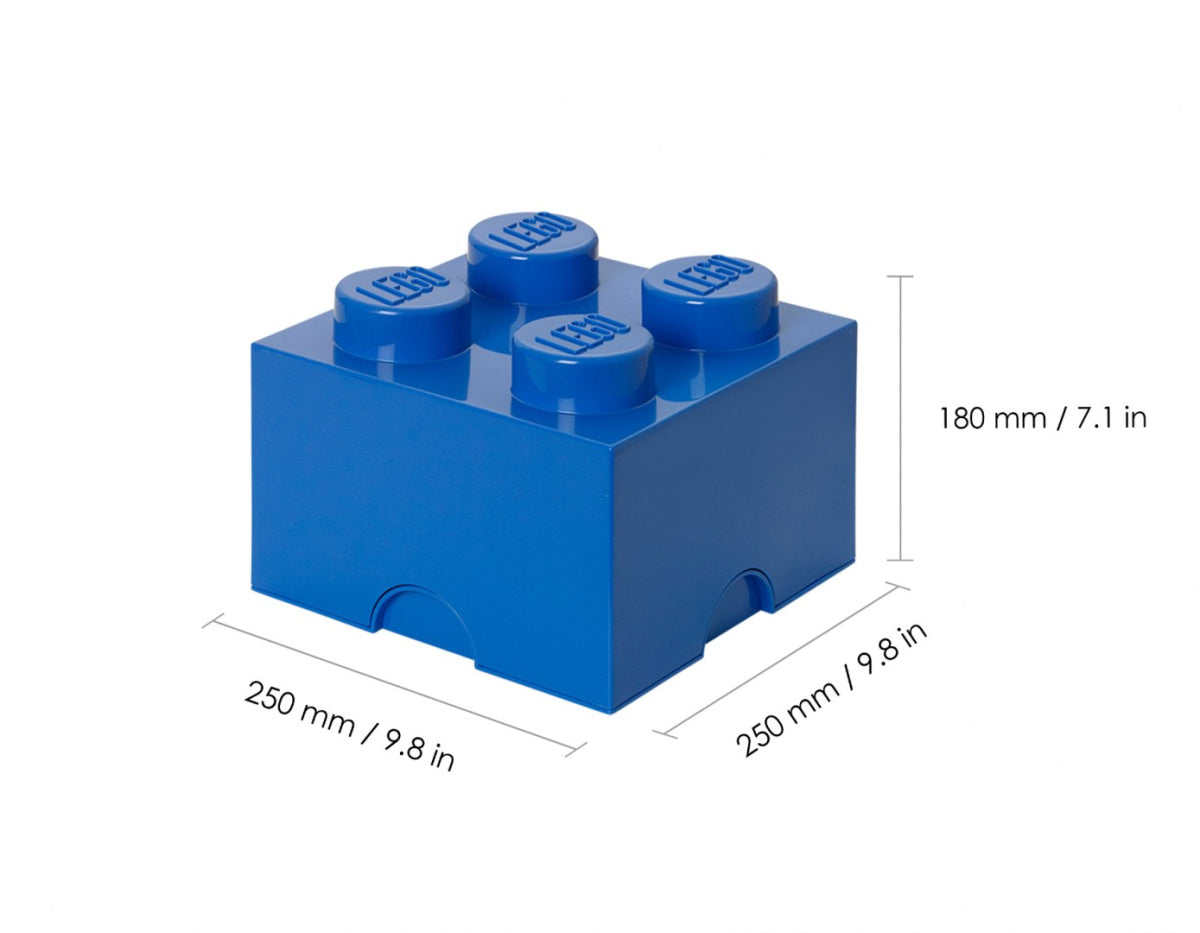 Pojemnik LEGO Brick 4 niebieski o wymiarach 25x25x18 cm idealny do przechowywania klocków