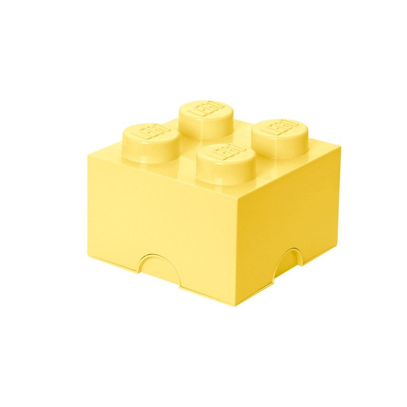 Żółty pojemnik LEGO na klocki w kształcie klasycznego elementu LEGO do przechowywania zabawek
