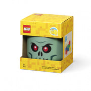 Pojemnik LEGO zombie w kształcie głowy z motywem czaszki w zielonym kolorze w oryginalnym opakowaniu