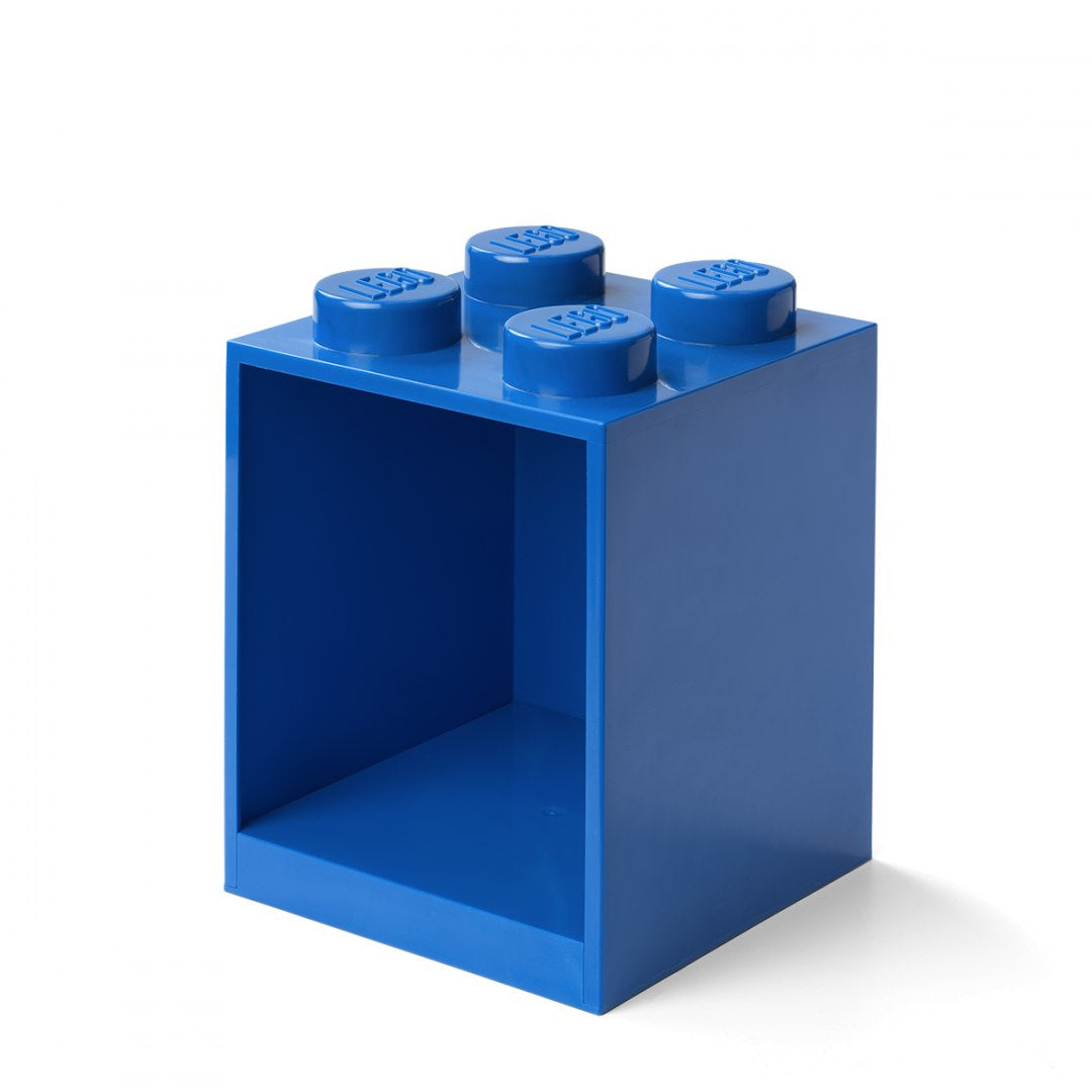 Niebieska półka LEGO Brick 4 w kształcie klocka do przechowywania z 4 wystającymi wypustkami
