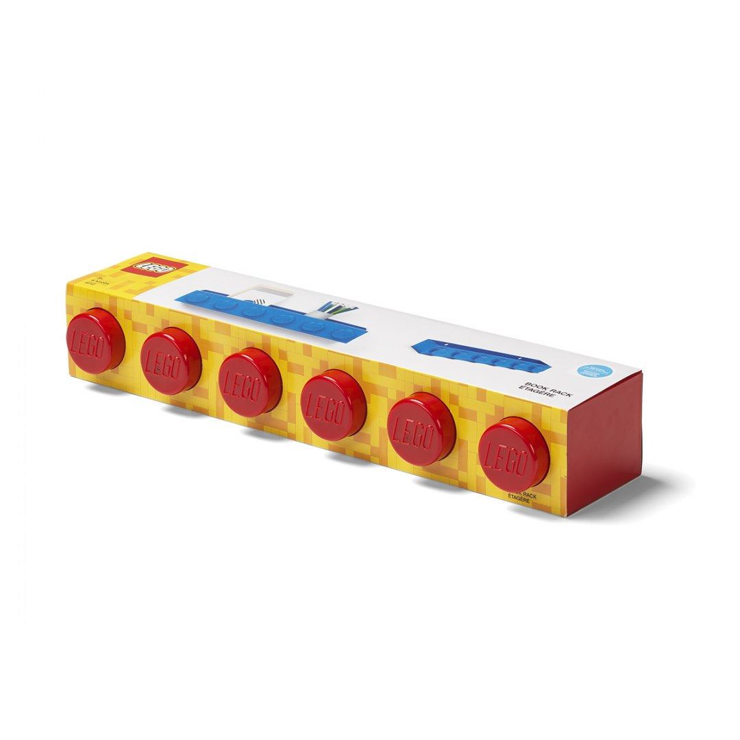 Półka LEGO czerwona z sześcioma czerwonymi elementami do przechowywania i ozdoby ściany