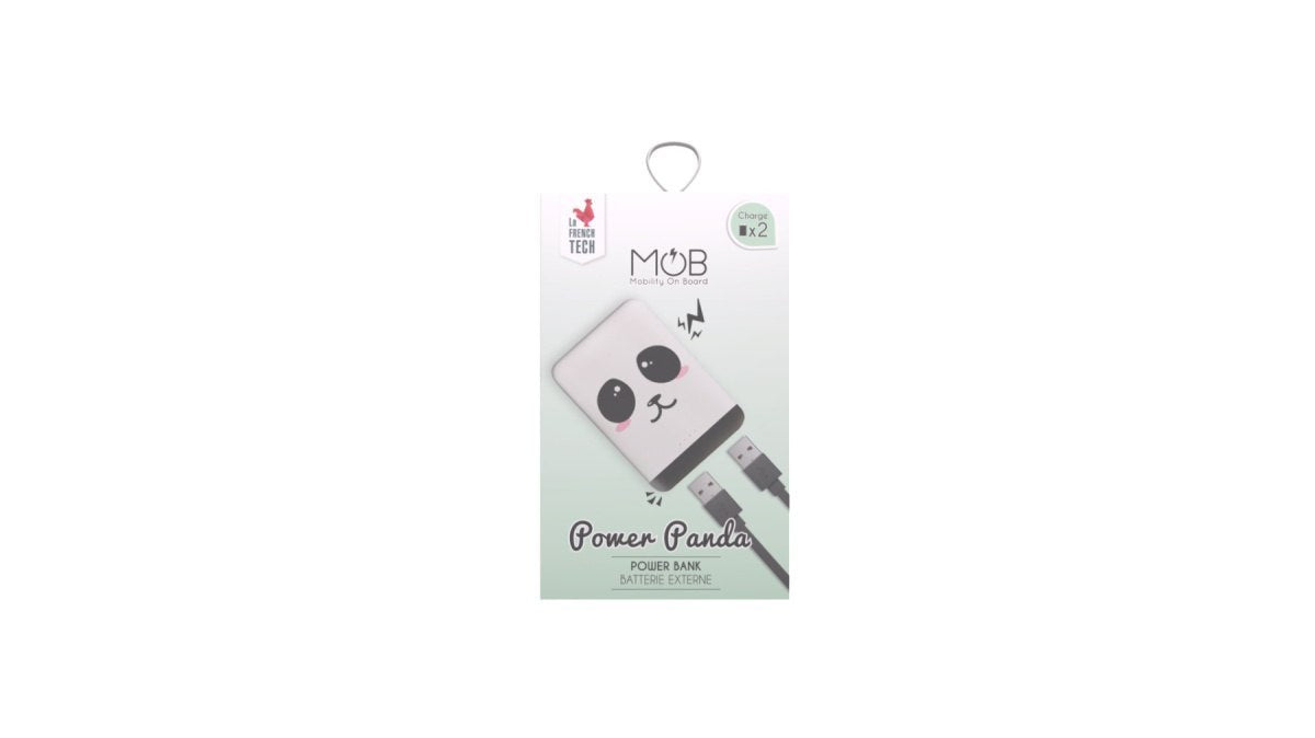 Powerbank panda 5000 mah marki Yamann z uroczym wzorem pandy i kompaktowym designem