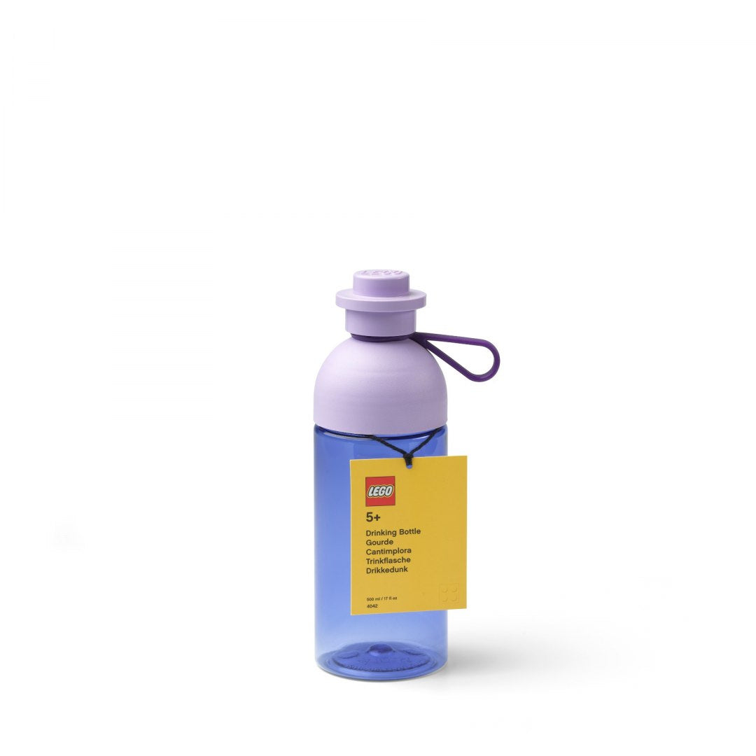 butelka LEGO 500 ml fioletowa z tworzywa sztucznego z zamknięciem i uchwytem do przenoszenia