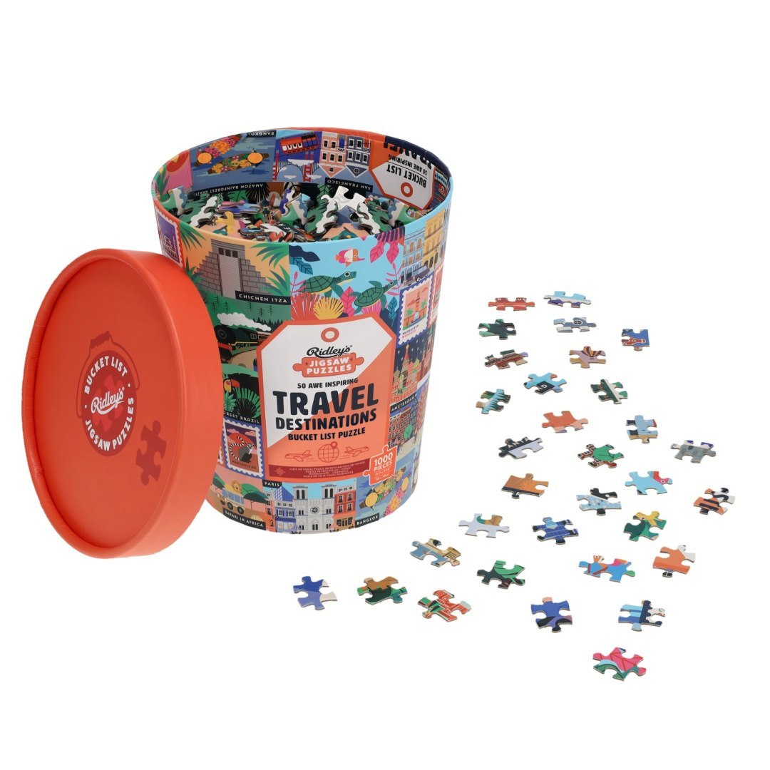 Galison puzzle podróżnicze 1000 elementów w kolorowym opakowaniu z motywem podróży