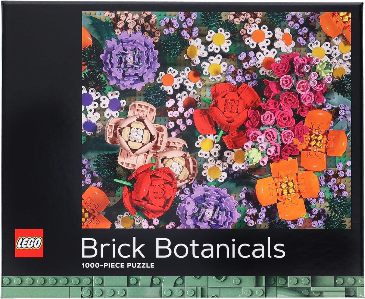 Puzzle LEGO botanika 1000 elementów z motywem kolorowych kwiatów z klocków LEGO